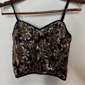 Akira Sequin Floral Cami Top